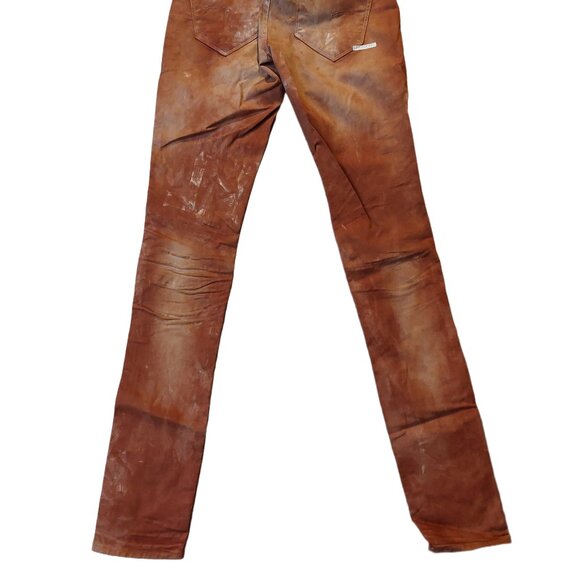 G-Star Raw 3301 Super Skinny Tie-Dye Rust Orange Copper Brown Denim Jeans Sz 28 - Picture 7 of 10